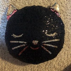 Sequin cat pillow